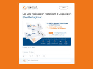 Liege Airport - twitter - Reprise des vols passagers